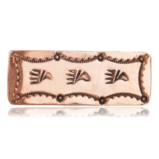 Navajo Certified Authentic Handmade Bear Paw Pure Copper Native American Nickel Money Clip 11267-10