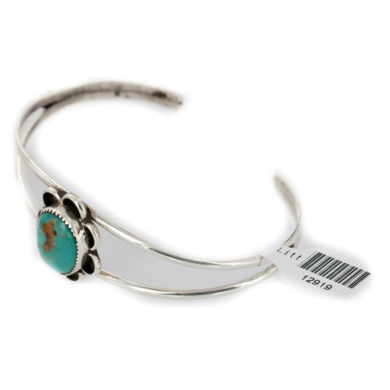 Handmade Certified Authentic .925 Sterling Silver Navajo Natural Turquoise Native American Bracelet 12919