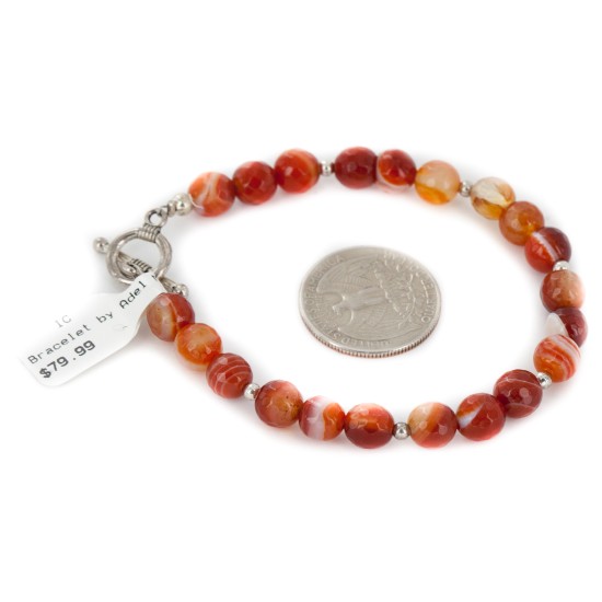 Certified Authentic Navajo Natural Carnelian Native American Bracelet 12920-2