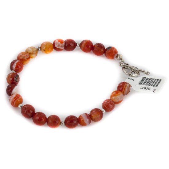 Certified Authentic Navajo Natural Carnelian Native American Bracelet 12920-2