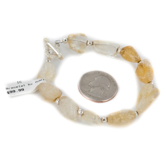 Certified Authentic Navajo Natural Quartz Native American Bracelet 12921-6