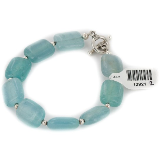 Certified Authentic Navajo Natural Blue Quartz Native American Bracelet 12921-2