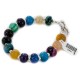 Certified Authentic Navajo Nickel Natural Multicolor Stones Native American Bracelet 12921-3