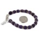 Certified Authentic Navajo Nickel Natural Amethyst Native American Bracelet 12921-5