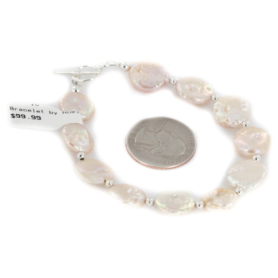 Certified Authentic Navajo Cultured Pearl Native American Bracelet 12921-8