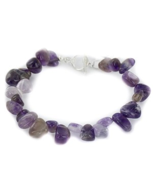 Certified Authentic Navajo Natural Amethyst Native American Bracelet 12921-4