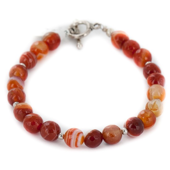 Certified Authentic Navajo Natural Carnelian Native American Bracelet 12920-2