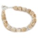 Certified Authentic Navajo Nickel Natural Agate Native American Bracelet 12920-4