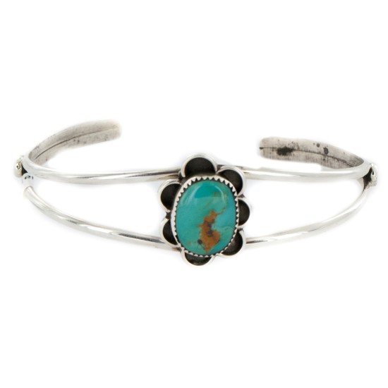 Handmade Certified Authentic .925 Sterling Silver Navajo Natural Turquoise Native American Bracelet 12919