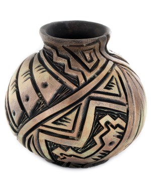 Handmade Certified Authentic Navajo Holbrook Native American Pottery 102491-3 Handmade Certified Authentic Navajo Holbrook Native American Pottery 102491-3