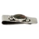 Handmade Certified Authentic Navajo Nickel and .925 Sterling Silver Natural Jasper Native American Money Clip 11250-51