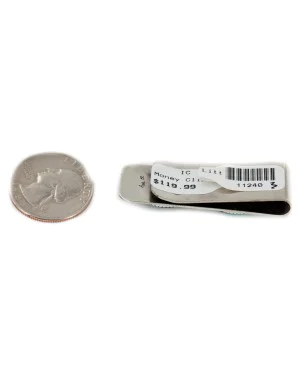 Handmade Navajo Nickel and .925 Sterling Silver Natural Turquoise Native American Money Clip 11240-3 Handmade Navajo Nickel and .925 Sterling Silver Natural Turquoise Native American Money Clip 11240-3