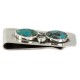 Handmade Certified Authentic Navajo Nickel and .925 Sterling Silver Natural Turquoise Native American Money Clip 11240-3