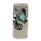 Handmade Navajo Nickel and .925 Sterling Silver Natural Turquoise Native American Money Clip 11250-111 Handmade Navajo Nickel and .925 Sterling Silver Natural Turquoise Native American Money Clip 11250-111