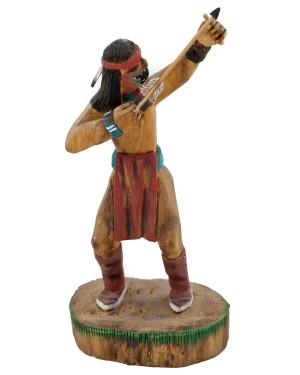 $570 Handmade Certified Authentic Hopi Old Oraibi Yoche Apache Warrior Native American Kachina 10895-32