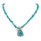 Certified Authentic .925 Sterling Silver Navajo Natural Turquoise Native American Necklace 15003-2-15222