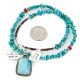 .925 Sterling Silver Certified Authentic Navajo Turquoise Coral Native American Necklace 14296-2-1577