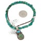 .925 Sterling Silver Certified Authentic Navajo Natural and and Spiderweb Turquoise Quartz Native American Necklace 14545-13-15781