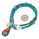 .925 Sterling Silver Certified Authentic Navajo Natural Turquoise Spiny Oyster Coral Native American Necklace  14863-14-15222