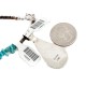 .925 Sterling Silver Certified Authentic Navajo Natural Turquoise Spiny Oyster Coral Native American Necklace  14863-14-15222