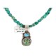 .925 Sterling Silver Certified Authentic Navajo Natural and and Spiderweb Turquoise Quartz Native American Necklace 14545-13-15781