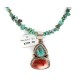 .925 Sterling Silver Certified Authentic Navajo Natural Turquoise Spiny Oyster Black Onyx Native American Necklace  15018-5-15781