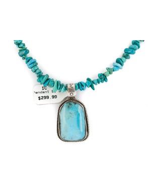 .925 Sterling Silver Certified Authentic Navajo Turquoise Coral Native American Necklace 14296-2-1577