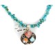 .925 Sterling Silver Certified Authentic Navajo Turquoise Spiny Oyster Native American Necklace  34105-3-14869