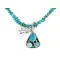 .925 Sterling Silver Navajo Certified Authentic Turquoise Native American Necklace 15215-1577