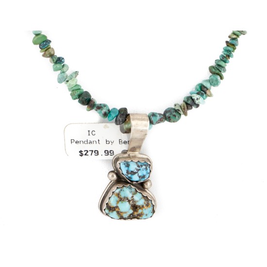 .925 Sterling Silver Navajo Certified Authentic Turquoise Pink Quartz Native American Necklace 15029-15794-5