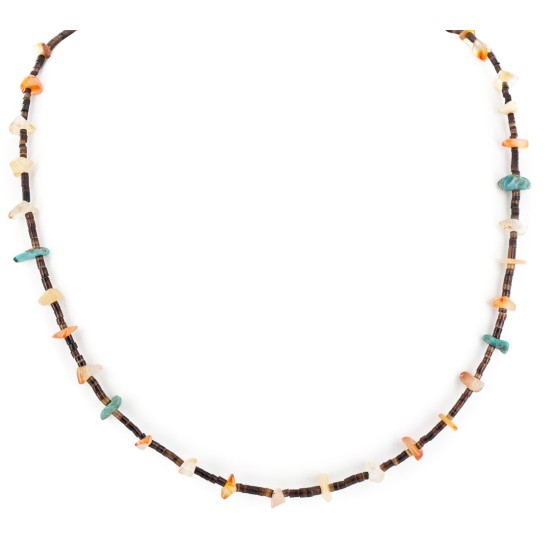Certified Authentic Navajo .925 Sterling Silver Natural Turquoise Carnelian Native American Necklace Chain 750191