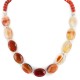 Certified Authentic Navajo Nickel Natural Carnelian Native American Necklace 25289-2