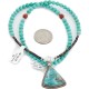 .925 Sterling Silver Certified Authentic Navajo Natural Turquoise and Coral Native American Necklace 15003-9-15222