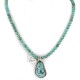 .925 Sterling Silver Certified Authentic Navajo Natural Turquoise Native American Necklace 5003-7-15222