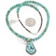 .925 Sterling Silver Certified Authentic Navajo Natural Turquoise Native American Necklace 5003-7-15222