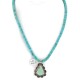 .925 Sterling Silver Certified Authentic Navajo Natural Turquoise Native American Necklace 14798-5-15398