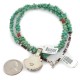 .925 Sterling Silver Certified Authentic Navajo Natural Turquoise Coral Native American Necklace 15040-23-790102