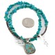 .925 Sterling Silver Navajo Certified Authentic Natural Turquoise Native American Necklace 14807-20-15222