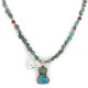 .925 Sterling Silver Certified Authentic Navajo Turquoise Coral Native American Necklace 14545-20-14949