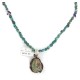 .925 Sterling Silver Certified Authentic Navajo Turquoise Amethyst Native American Necklace 14545-12-15762