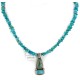 .925 Sterling Silver Certified Authentic Navajo Turquoise Native American Necklace 14476-6-15393