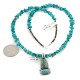 .925 Sterling Silver Certified Authentic Navajo Turquoise Native American Necklace 14476-6-15393
