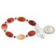 Certified Authentic Navajo Nickel Natural Carnelian Native American Bracelet 12931-2