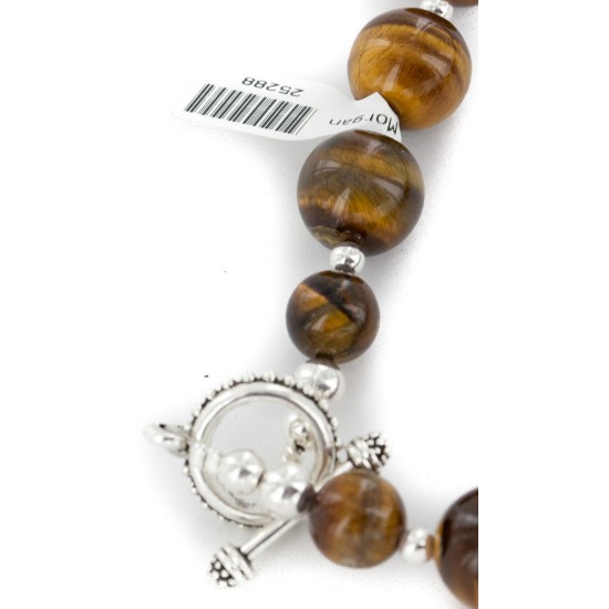 Certified Authentic Navajo Natural Tigers Eye Native American Necklace 25288