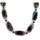 Navajo Nickel Black Onyx Dyed Amethyst and Quartz Agate Native American Necklace 25290 Navajo Nickel Black Onyx Dyed Amethyst and Quartz Agate Native American Necklace 25290
