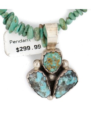 .925 Sterling Silver Certified Authentic Navajo Natural Turquoise Coral Native American Necklace 15040-23-790102