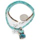.925 Sterling Silver Certified Authentic Navajo Natural Turquoise Native American Necklace 14297-12-15762