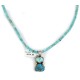 .925 Sterling Silver Certified Authentic Navajo Natural Turquoise Native American Necklace 14297-12-15762