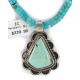 .925 Sterling Silver Certified Authentic Navajo Natural Turquoise Native American Necklace 14798-5-15398