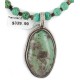 .925 Sterling Silver Certified Authentic Navajo Natural Turquoise Native American Necklace 15003-1-15338